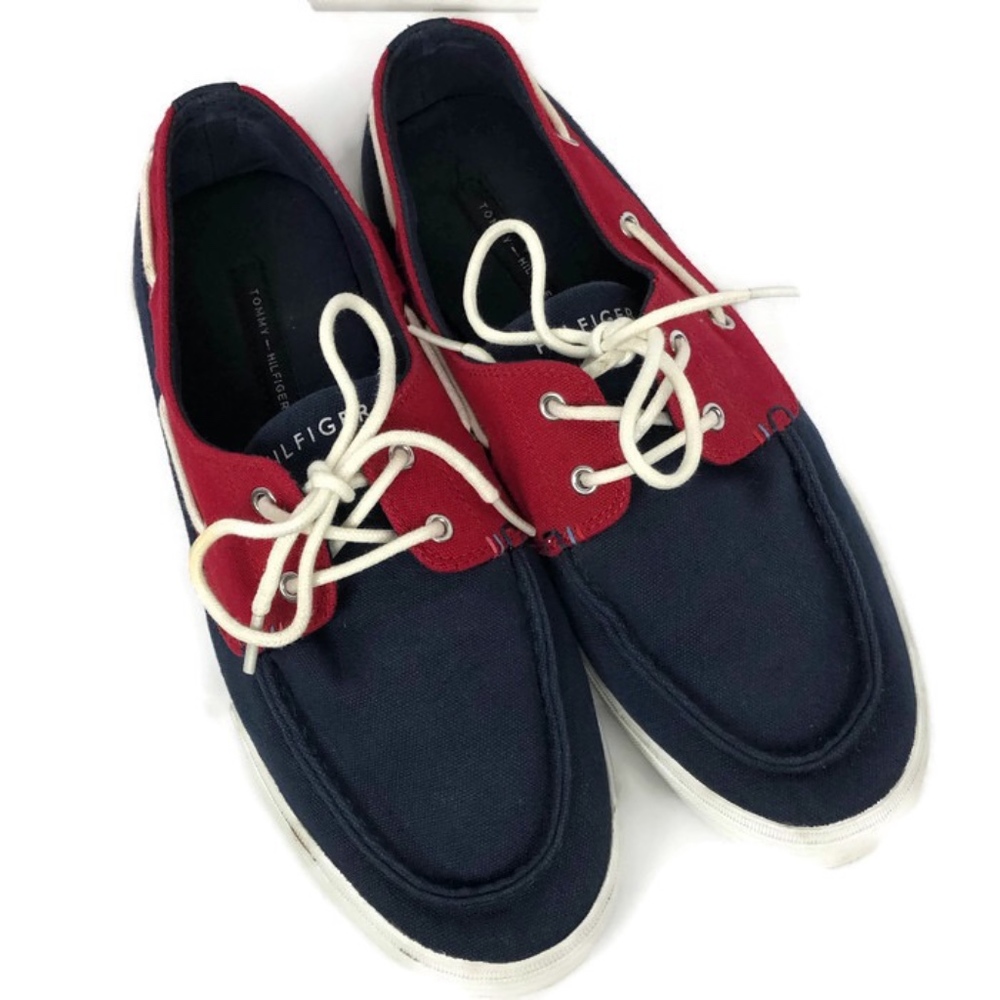 Tommy Hilfiger Red and Blue Shoes Mens Size 9